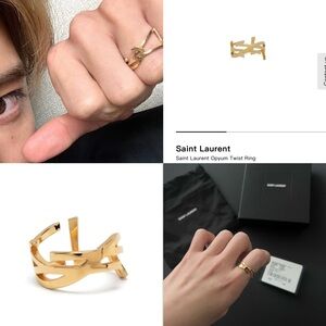 Brand New Saint Laurent Brass Twisted Opened Opyum Ring